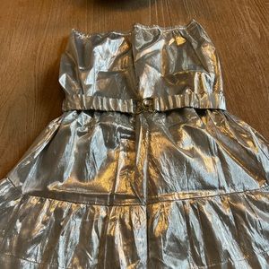 Thayer metallic strapless dress